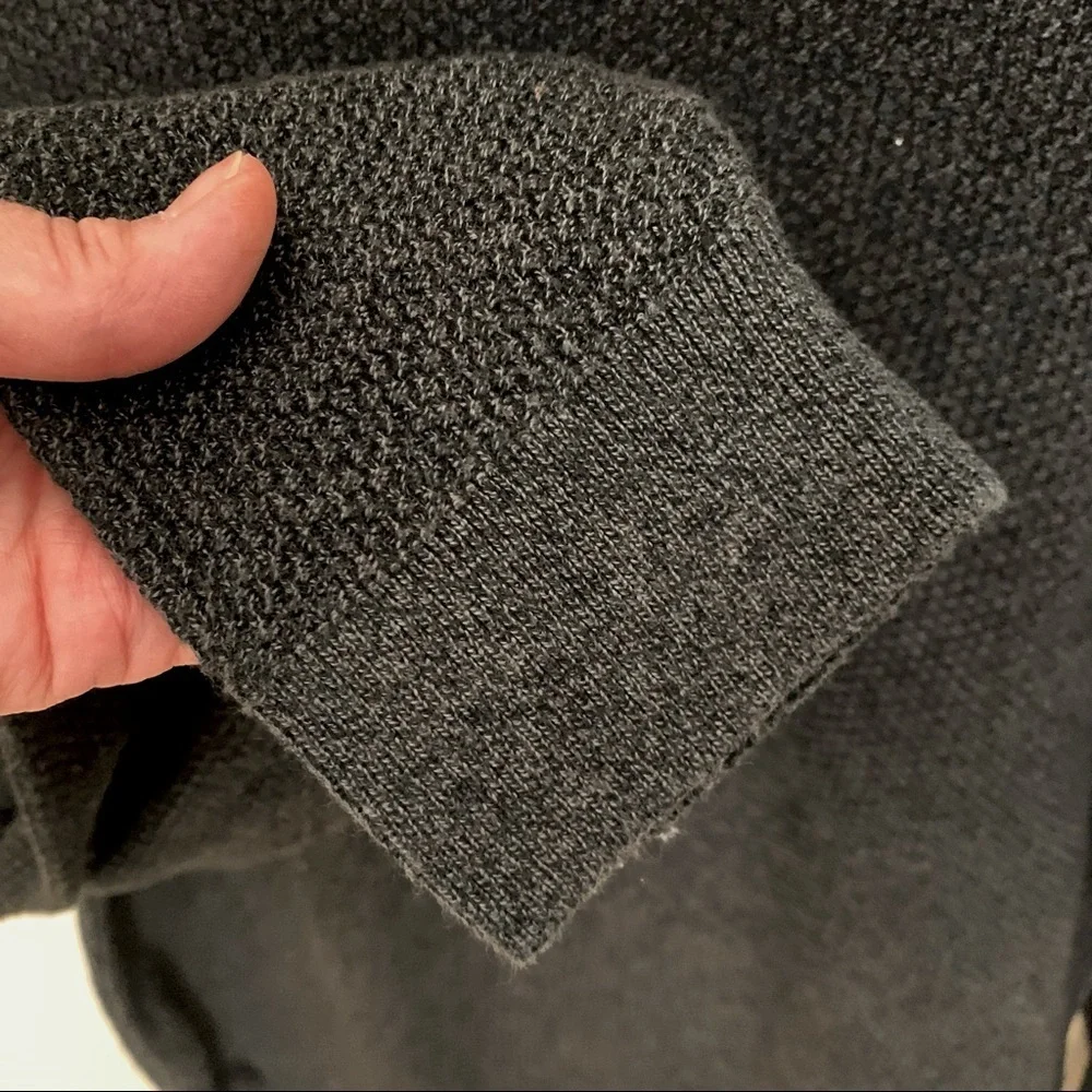 JOSEPH ABBOUD Crewneck Sweater 100% Cotton Textured Knit Grey Pullover Size M